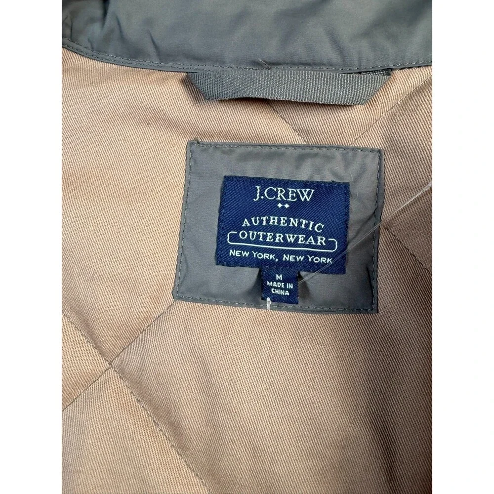 J crew Walker Quilted bomber Jacket Olive Tan khaki size M